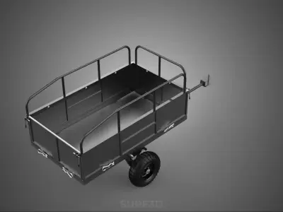 UTILITY TRAILER CARGO CART RAILING TOW BAR OFF ROAD CAGE TRUCK 2 3D model
