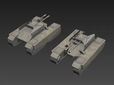 SCRAPDOG Dune Dozer tank Low-poly 3D model
