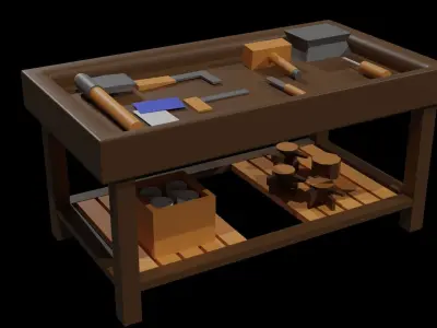 Low poly Tool Table  3D model