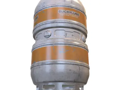 Toxic Industrial Barrel  Sci-Fi Hazardous Waste Container 3D model