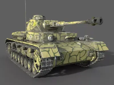 Panzer IV G medium tank Low-poly 3D model