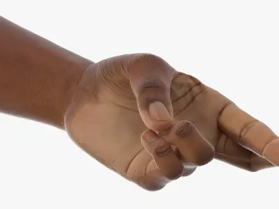 Black Male Hands with Hope Gesture 3D model