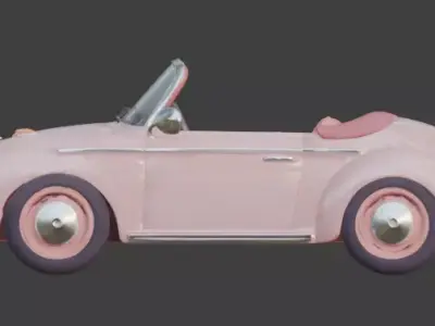 Stylized 3D Valentine Convertible Car Model Low-poly 3D model