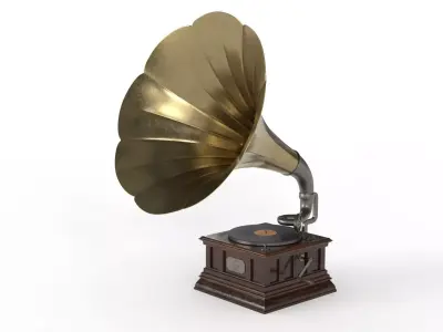 Gramophone old Low-poly 3D model