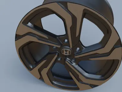 Honda Rims low poly Low-poly 3D model