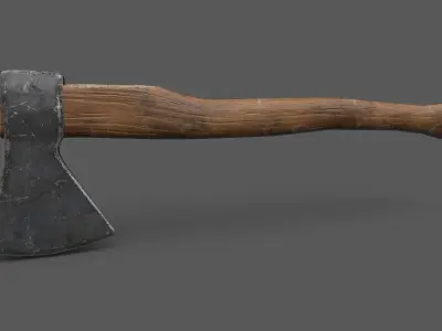 Worn Axe Low-poly 3D model