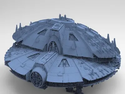 Sci-Fi Shuttle launcher moon base  3D model