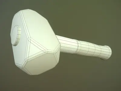 Hammer with stripes Free low-poly 3D model