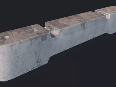 Concrete Barriers PBR  Low-poly 3D model