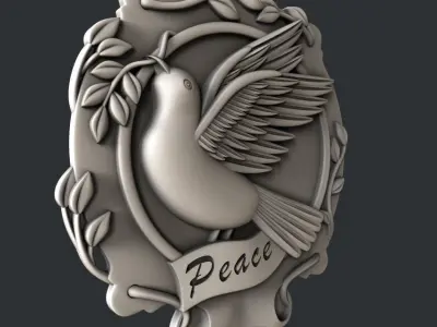 3d STL models for CNC router Dove Peace 3D model
