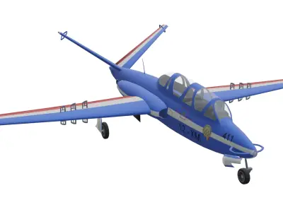 Fouga Magister CM-170 Low-poly 3D model