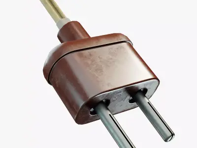 Vintage Electrical Plug Type C Low-poly 3D model