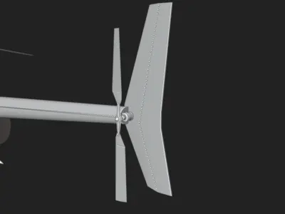 Black Modern Civilian Helicopter Low Poly 3D Model 3D model