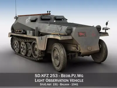 SD KFZ 253 - Beob Pz Wg - StuG Abt 191 3D model