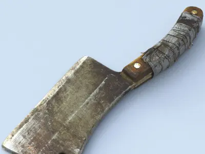 Cleaver Low Poly knife Low-poly 3D model