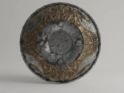 Low poly Arabic shield in 3D model Low-poly 3D model