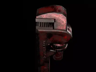 industrial Pipe Wrench Game ready Low-poly 3D model