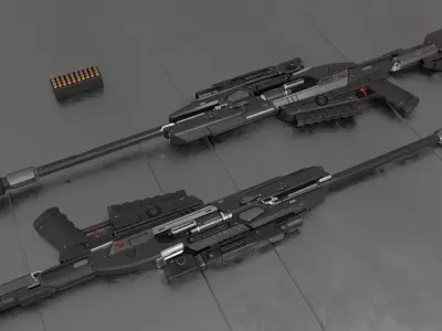 m7 scar - sniper rifle 3D model