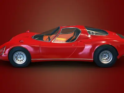 Alfa Romeo Stradale 1967 Low-poly 3D model