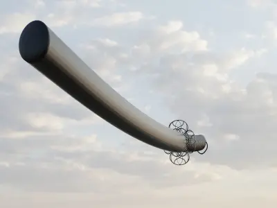 Katana samurai sword in sky 3D model