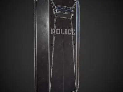Riot Shield Low-poly 3D model purchase