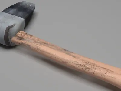 Rusty axe Low-poly 3D model