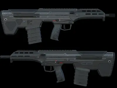 Modular Bullpup Rifle- Standard Variant   Low-poly 3D model