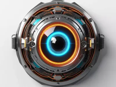 Neon Cybernetic Eye Implant 3D model