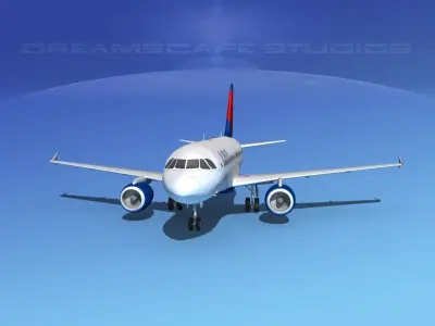 Airbus A319 Delta 3D model
