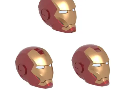 Iron man helmet base mesh Low-poly 3D model