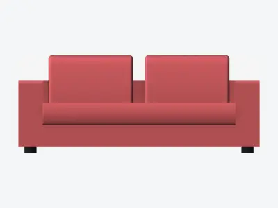 Seat - Sofa - Simplicity - Comfort - Double Low-poly 3D model