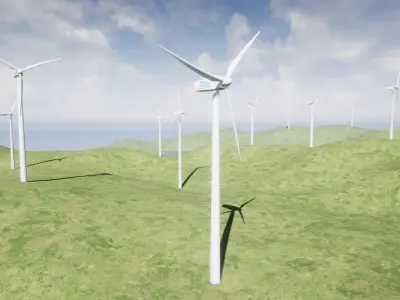 Wind Turbine Low-poly 3D model shop