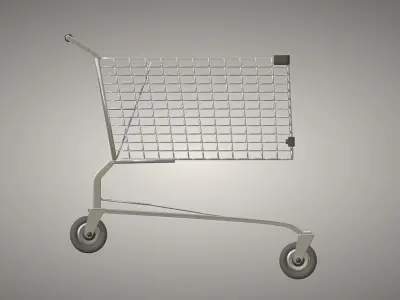 Shopping Cart Low-poly 3D model get