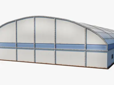 Aircraft Maintenance Hangar Low-poly 3D model