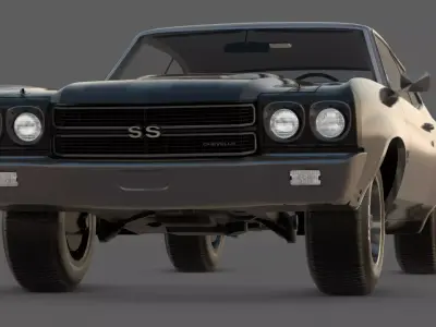 1970 Chevrolet Chevelle SS 454 3D Model The Golden Era Car Low-poly 3D model