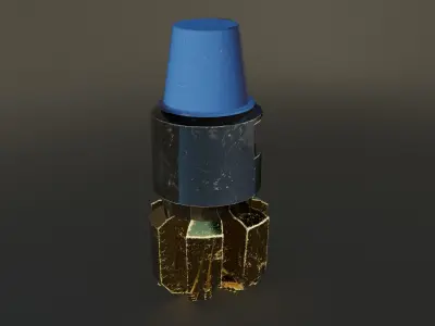 Drill Bit PDC Low-poly 3D model