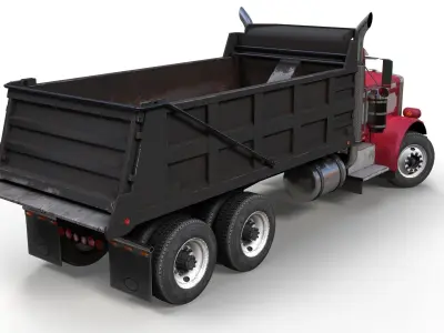 American Dump truck Low-poly 3D model