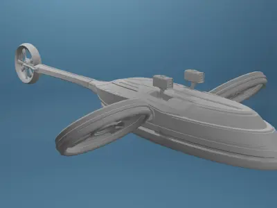 Sci-Fi  Helicopter  medium-poly 3D model Low-poly 3D model