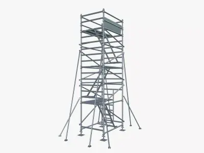 Scaffolding stairs Low-poly 3D model