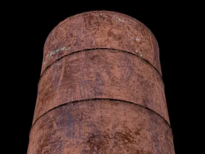 Rusty Industrial Barrel - PBR Game Ready 3D Model - FBX OBJ 4K Low-poly 3D model