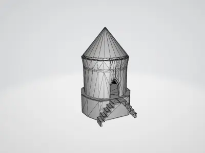 KUMBET tower Low-poly 3D model