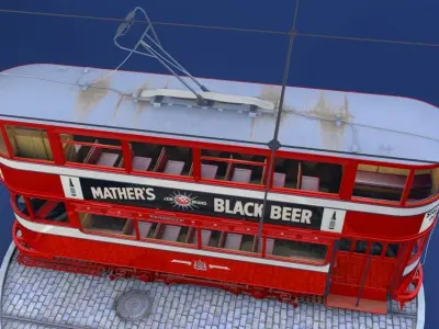 Leeds 180 double-decker tram 3D model
