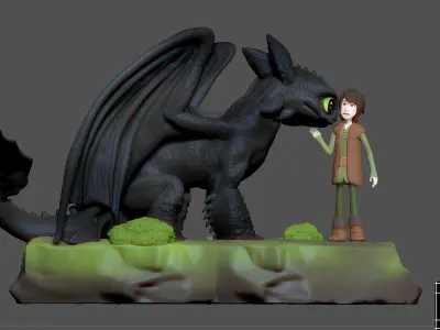 TOOTHLESS HICCUP HOW TO TRAIN YOUR DRAGON ANIME 3D print model
