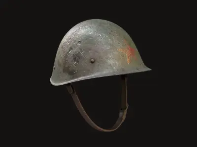  Combat Helmet Soviet WW2 PBR Free low-poly 3D model