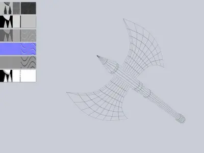 Fantasy axe Low-poly 3D model