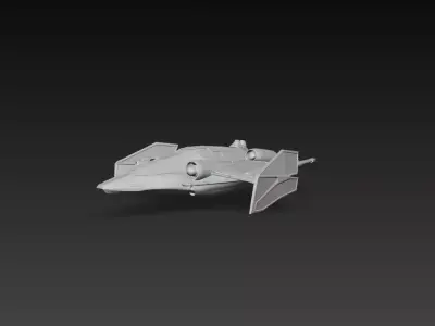 Sci-Fi Twin Engine Patrol Interceptor Fighter 3D Print STL 3D print model