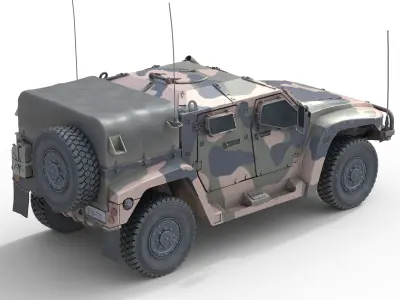 Hawkei PMV 4x4 Low-poly 3D model