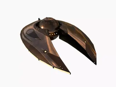 Alien Spaceship UFO I06 Copper - Sci Fi Spacecraft Design Low-poly 3D model