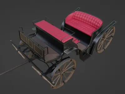 Retro carriage 3D model
