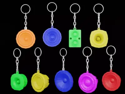 Speaker Woofer keys low poly - print 3d Free 3D print model